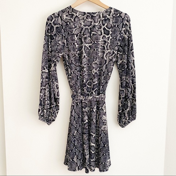 Show Me Your MuMu Geller Mini Tie Swing Dress Python Black Cream XS NWT - Picture 11 of 14